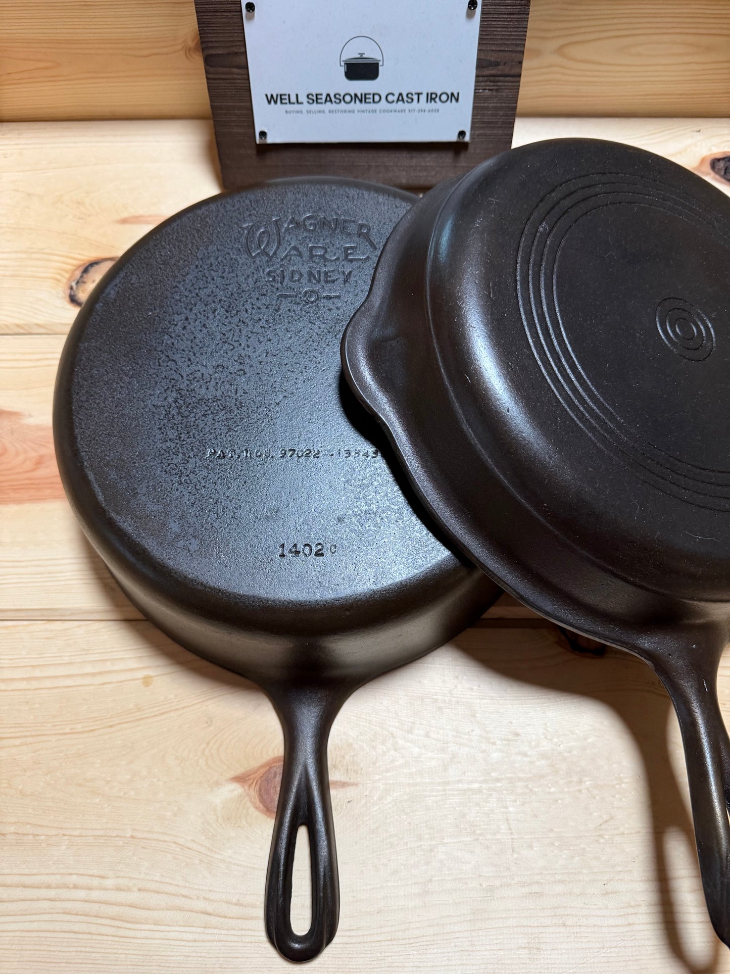 Wagner Ware Sidney -O- #1402 Hinged Chicken Fryer/ Double Skillet